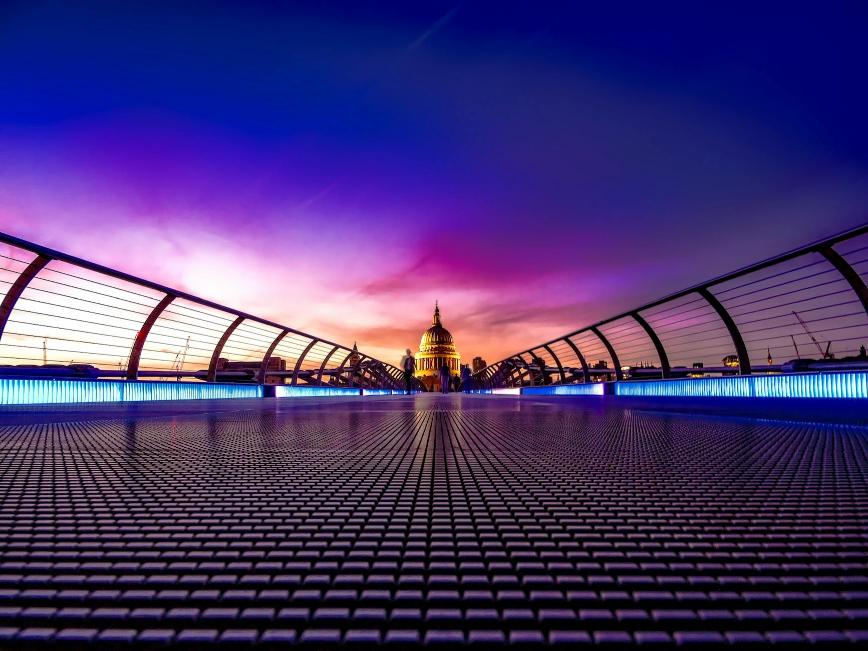 purple foot bridge